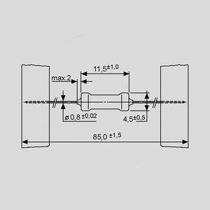 PR02-12K Resistor 0414 2W 5% 12K Taped Dimensions