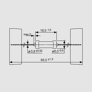 RMO3E150 Resistor 0617 3W 5% 150R Taped Dimensions
