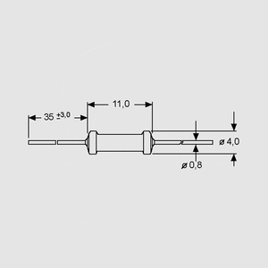 RWJE000,15 Resistor 0411 1W 5% 0,15R Taped Dimensions