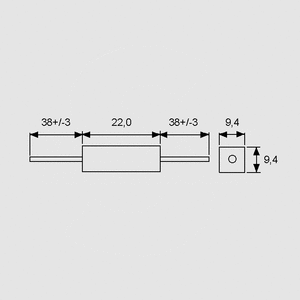 RCHJE000,22 Resistor 5W 5% 0,22R Dimensions