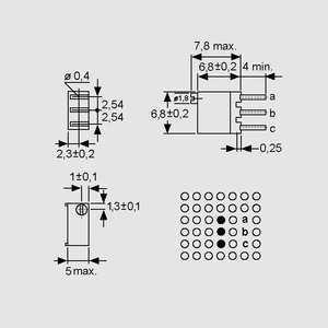 T63YAK047 Multiturn Cermet Trimmer YA 47K Dimensions