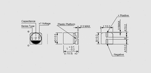 CHS0010/16 SMD Elektrolyt Kondensator, 10uF/16V, 4x5,4mm Dimensions