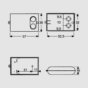 PP24SW ABS Enclosure 57x36x16 Black PP24SW