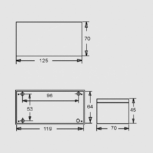 PP19SW ABS Enclosure 125x70x45 Black PP19SW