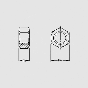 SKM4 Hexagon Nuts VZ M4 100 stk. SKM_, SPC_, SPM_