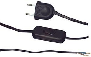 NKES150S Euro Power Cable, Switch 1,5m Black