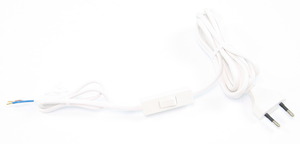 NKES250WS Euro Power Cable, Switch 2,5m White