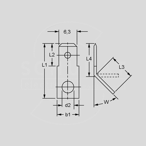 FS63X08W45T Flat Tab 6,3x0,8 45&deg; FS63X08W45T