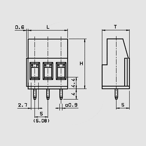 AKZ700/2 Terminal Block 24A 250V 2-Pole Green AKZ700_