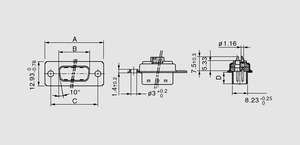 SL25LK-9W4 D-Sub-Plug 9W4 Dimensions