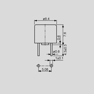 0034.6608 Miniature Fuse 0,2A Time-lag Short Dimensions