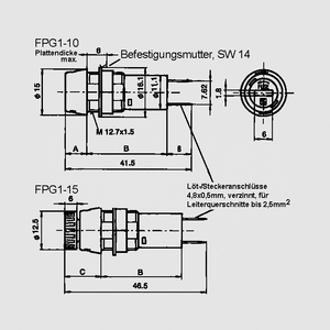 FPG1-10 SCHURTER VDE Fuse Holder 5x20 1x Nut FPG1-10, FPG1-15