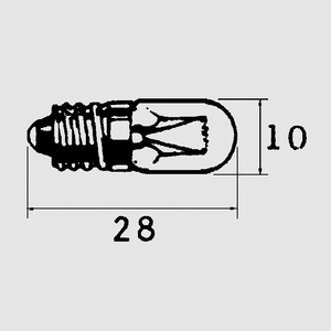 L6V50B E10-Lampe 6V 50mA 0,3W Ø=10x28mm.