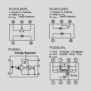 PC900V0NSZXF OPIC 5kV TTL/LSTTL-Outp DIP6 Circuit Diagrams