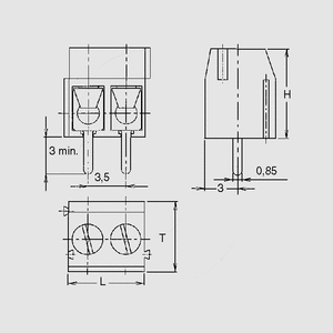 ARK802Z Term.Block 125V 2-Pole (h) Blue ARK80_