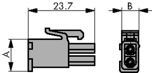 AMP172168-1 Plug Housing, 6-Pole, 2-Row HAN