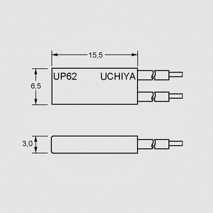 TUP62-120 Thermostats 120&deg;C 2,5A Dimensions