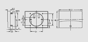 PM-2/1MA Drejespoleinstrument, 1mA 60x46mm.