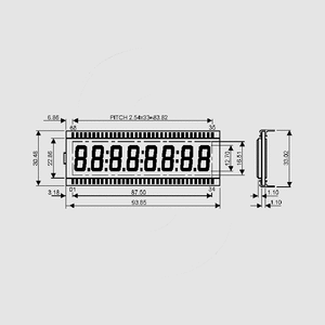 DE114RS-20/6,35 LCD-Display 3,5Dig + Annunc. 12,7mm DE125_