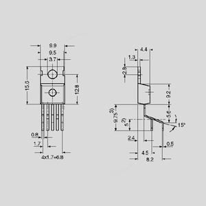 ITS410E2 High-Side Sw. 65V &gt;1,6A TO220AB-5 TO220AB-5