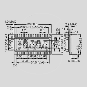 DE156RU-30/7,5 LCD-Display 6Dig 25,4mm -40/+90&deg;C DE118_