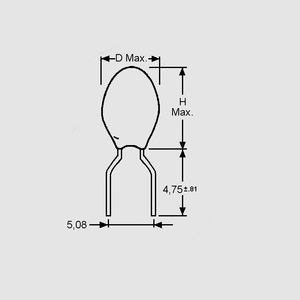 CTUF022GM2 Tantalum Capacitor 22uF 35V P5,08 Dimensions