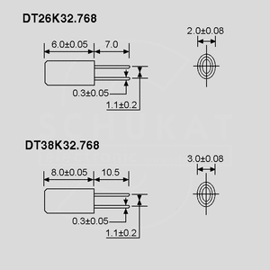 DT38K32,768 Clock Crystal 32,768kHz 3x8mm 10ppm DT_K32.768