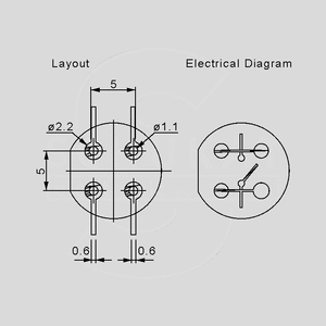 D6R40F1LFS-RT Keyswitch Round Red D6R_<br>Terminal Assignment and Pin Board