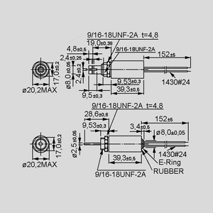 ITS-LZ1949Z-24 Solenoid Cylindric 1949 Z - 24V ITS-LZ1949_<br>Dimensions