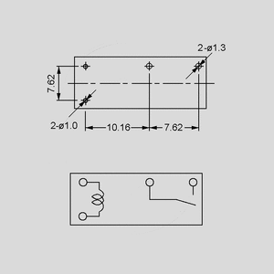 JE112D Relay SPDT 5A 12V 720R JE_DM<br>Pin Board and Circuit Diagram