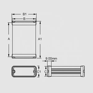 HA1455Q2202 Aluminium Enclosure 220x125x51,5 HA1455C_ to HA1455N_