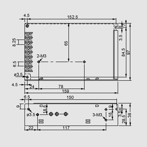 AD-55B SPS Case 53W 27,6/26,5V Dimensions and Terminal Pin Assignment