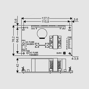 MPD-65A SPS Medical 61W 5/12V Dimensions and Terminal Pin Assignment