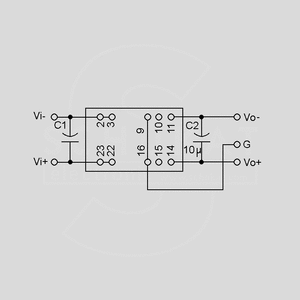 FDD0305D DC/DC-Conv 20-60V:+/-5V 250mA 2,5W Circuit Diagram - Dual Output