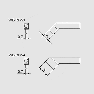 WE-RTW4 Soldering Tip Set 6x0,7mm 45&deg; WE-RTW3, WE-RTW4