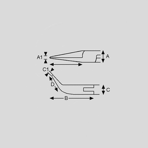 CK3767D-120 Snipe Nose Plier 120mm, Bent, Smooth Jaws CK3767D-120, CK3769D-150