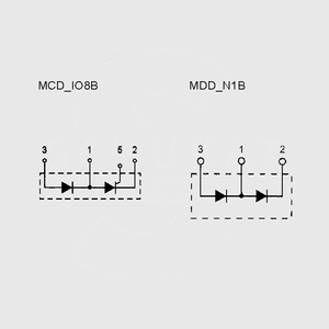 MCC44-16IO1B Thyr/Thyr 80A 1600V TO240AA Circuit Diagrams