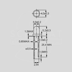 EL204-15UTC/C LED Water-clear White 2250mcd 20&deg; 3mm EL204/T2C2-1KNB, EL204-15UTC/S