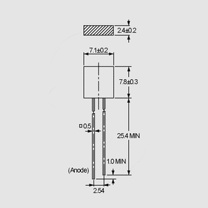 EL573SURD/S53 LED Diffuse Red 25mcd 120&deg; 2,4x7,1mm EL573_