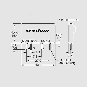 CX380D5 Solid State Relay Z-Vers. 530V 5A SIP4 CX_