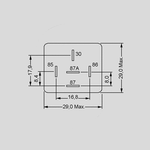 FRC2C-1-DC12V High Current Relay SPDT 50A 12V 80R 1xSkifte Pin Board