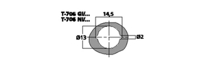 T-706NI/RT Phonobøsning rød Tegning