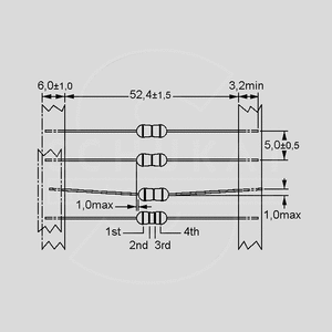 EC24-560K Inductor Axial 56uH 195mA 3x10mm Abmessungen