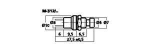 M-312/GN Tryktast 1-pol OFF/(ON) Slutte NO GRØN Plastic-hals Drawing