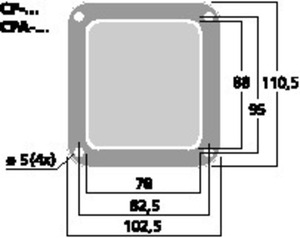 CP-5/SW Monteringsplade 2 x SpeakON Drawing 1024