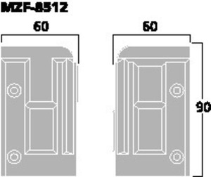 MZF-8512 Hjørnebeskytter 60x60x90mm. plast Drawing 1024