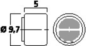 MCE-404U Elektretmikrofon Ø9,7x5mm Drawing 1024