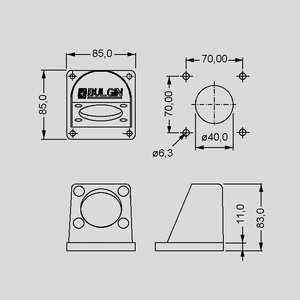 PX0950 Bulkhead Adaptor Moulding PX0950<br>Dimensions