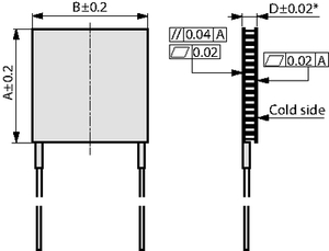 BN207107 Peltier element, 30x30mm. 12VDC 3A (28,7W)