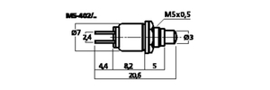 MS-402/SW-NC Mikro ringetryk,BRYDE-kontakt Sort Drawing
